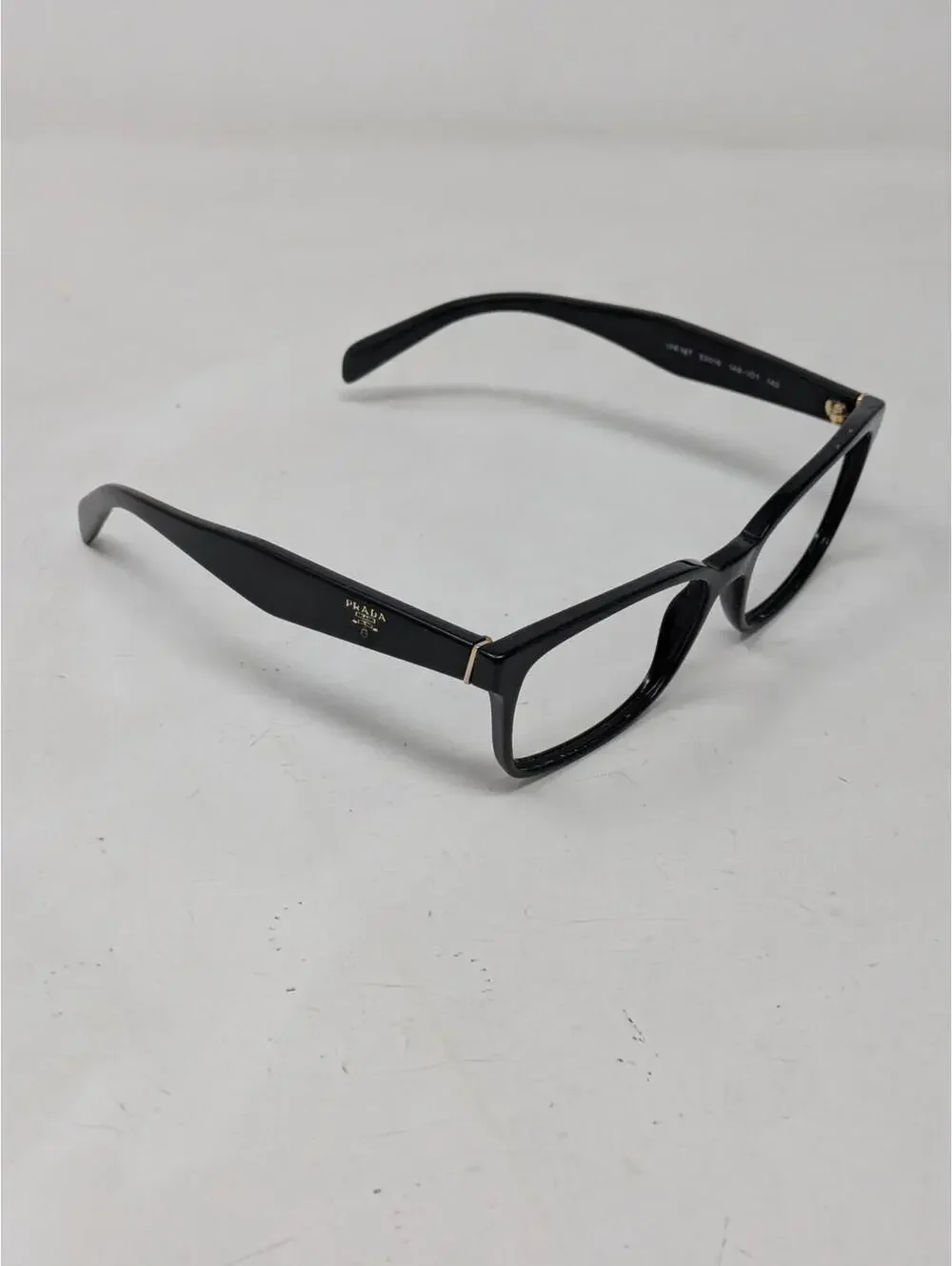 Prada Eyeglasses VPR 18T 1AB-1O1 Polished Black Square Frame Italy 53-16 140 - Picture 4 of 10